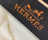 Зонт Hermes с логотипом черный с бежевым