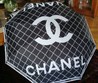 Зонт Chanel черный с белым логотипом