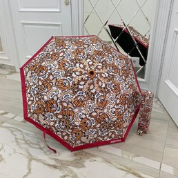 Зонт Moschino красный с иллюстрацией