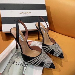 Босоножки Aquazzura Firenze 2022 черные с открытой пяткой