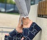 Женские босоножки Gucci New Collection на платформе темно-синие