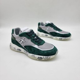 Кроссовки женские Premiata 2022-2023 серые с зеленым