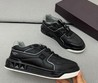 Мужские кроссовки Valentino 2022-2023 черные кожаные с перфорацией