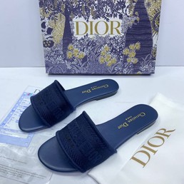 Женские шлепанцы Christian Dior темно-синие