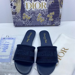 Женские шлепанцы Christian Dior темно-синие