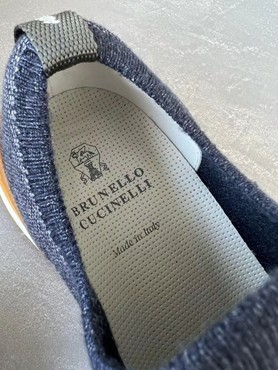 Мужские кроссовки Brunello Cucinelli темно-синие с дизайном