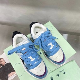 Женские кроссовки Off White 2022 белые с синим