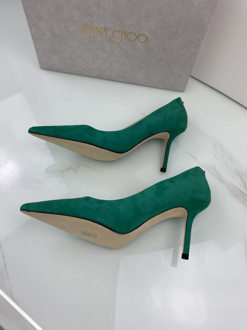 Женские туфли Jimmy Choo 2022 зеленые замшевые