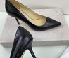 Женские туфли Jimmy Choo 2022 черные кожаные с текстурой