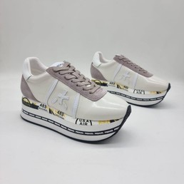 Кроссовки женские Premiata 2022 белые на платформе