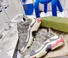 Женские кроссовки Balenciaga 2022 серые с орнаментом