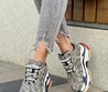 Женские кроссовки Balenciaga 2022 серые с орнаментом