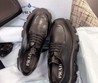 Женские ботинки Prada 2022 черные кожаные на платформе