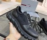 Мужские кроссовки Prada 2022-2023 черные кожаные
