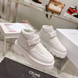 Женские ботинки Celine 2022 белые кожаные