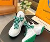 Кроссовки женские Louis Vuitton 2022 ARCHLIGHT белые с зеленым бантом