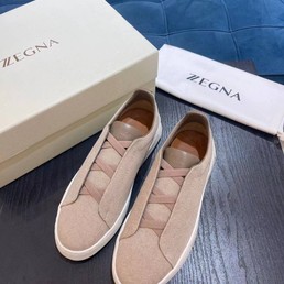 Мужские кроссовки Zegna 2022 бежевые текстильные