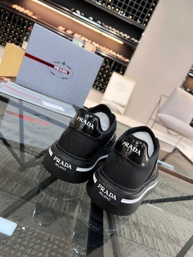 Мужские кроссовки Prada 2022-2023 черные кожаные