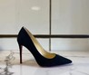 Женские туфли Christian Louboutin 2022 черные замшевые