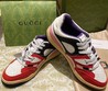 Мужские кроссовки Gucci 2022-2023 кожаные красные с белым