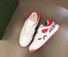 Мужские кроссовки Gucci 2022-2023 кожаные белые с красным
