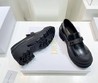 Женские лоферы Christian Dior Code 2022 черные кожаные