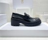 Женские лоферы Christian Dior Code 2022 черные кожаные