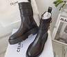 Женские ботинки Celine 2022 черные кожаные без шнурков