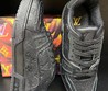 Мужские кроссовки Louis Vuitton 2022 черные кожаные с логотипом LV на носке