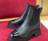 Женские ботинки Chanel 2022 черные кожаные с глянцевым носом