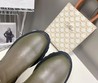 Женские сапоги Celine 2022 серо-зеленые кожаные без шнурков