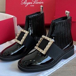 Женские ботинки Roger Vivier 2022 черные кожаные