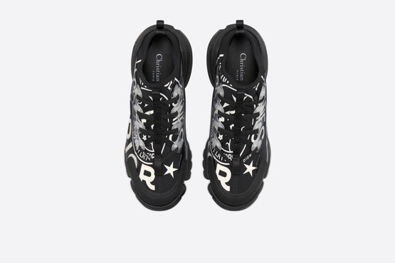 Кроссовки женские Christian Dior 2022 D-CONNECT черные с белым логотипом