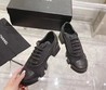 Женские ботинки Chanel 2022 черные с кожаным носом