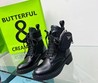 Женские ботинки Prada 2022 черные кожаные