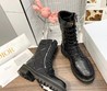 Женские ботинки Christian Dior 2022 черные кожаные с текстурой