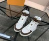 Женские высокие кеды Louis Vuitton 2022 белые с коричневым