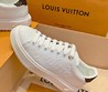 Женские кеды Louis Vuitton 2022 белые с коричневой пяткой