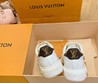 Женские кеды Louis Vuitton 2022 белые с коричневой пяткой