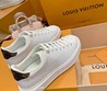 Женские кеды Louis Vuitton 2022 белые с коричневой пяткой