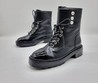 Женские высокие ботинки Chanel 2022 черные кожаные