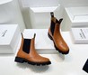 Женские ботинки Celine 2022 коричневые кожаные без шнуровки