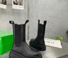 Женские ботинки Bottega Veneta 2022 кожаные черные