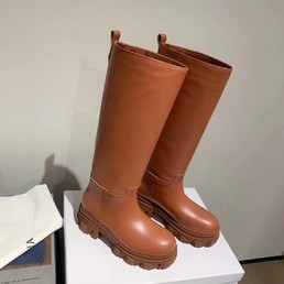 Женские сапоги Gia X Pernille 2022 коричневые кожаные