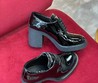 Женские ботинки Prada 2022 черные кожаные глянцевые