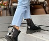 Женские ботинки Alexander McQueen 2022 черные кожаные глянцевые