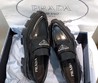 Женские высокие ботинки Prada 2022 черные кожаные