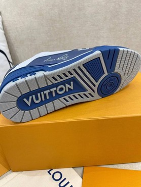 Мужские кроссовки Louis Vuitton 2022 синие кожаные