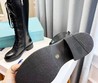Женские ботинки Prada 2022 черные кожаные на шнуровке