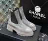 Женские ботинки Chanel 2022 серые замшевые